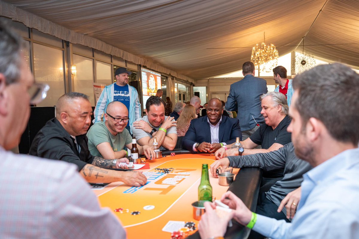 CampOneStep's tweet photo. Our Charity Poker Championship raised an astonishing $135,000 for #CampOneStep to send kids with cancer to camp! Thanks to our Poker Committee, Sponsors, &amp; Board of Directors for making this possible. Huge congratulations to Elve, who won first place and is headed to the #WSOP! https://t.co/xDp0THkVbX