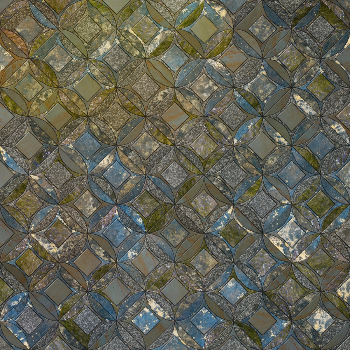 digconart's tweet image. A picture of my patio. Well, maybe, just a &quot;Stone Walkway&quot; 40x40. #art #abstractart #artist #contemporaryart #generativeart #artistontwitter #digitalart #artoftheday