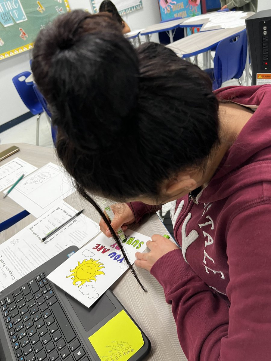 meliley1130's tweet photo. The Crafting Eagles getting creative! showing off their card making skills 💜#stressrelief #creativity #sehsthebest https://t.co/As5Vidf4IG