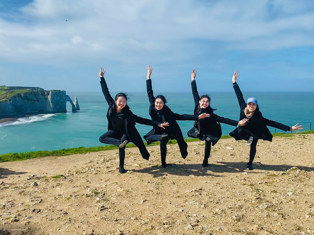 There is nothing more inspiring than being in the presence of a true feat of nature. Our dancers rejoice in front of the rock formations known as the Elephant and the Needle in Étretat, France.