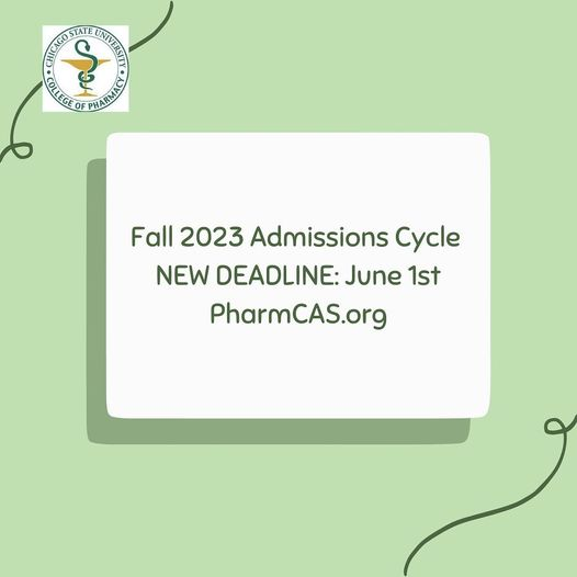 CSUPharmacy's tweet photo. Fall 2023 Admissions cycle deadline has been extended to June 1st! Get your applications in soon to PharmCAS! https://t.co/EdFXaYCTsr