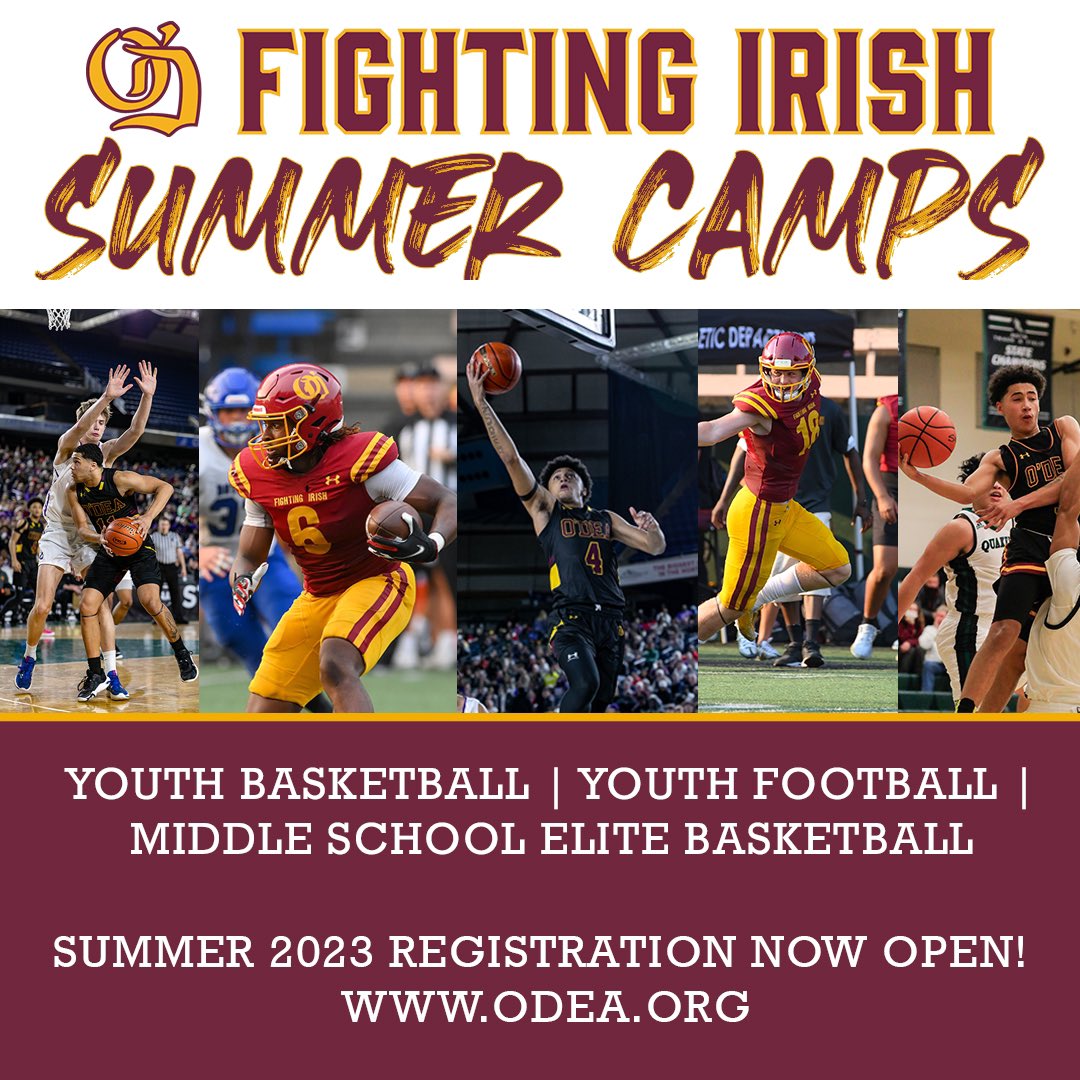 It’s that time of year! Summer camp registration is now open! 🏀🏈☘️ For more information & to register: odea.org/athletics/summ…