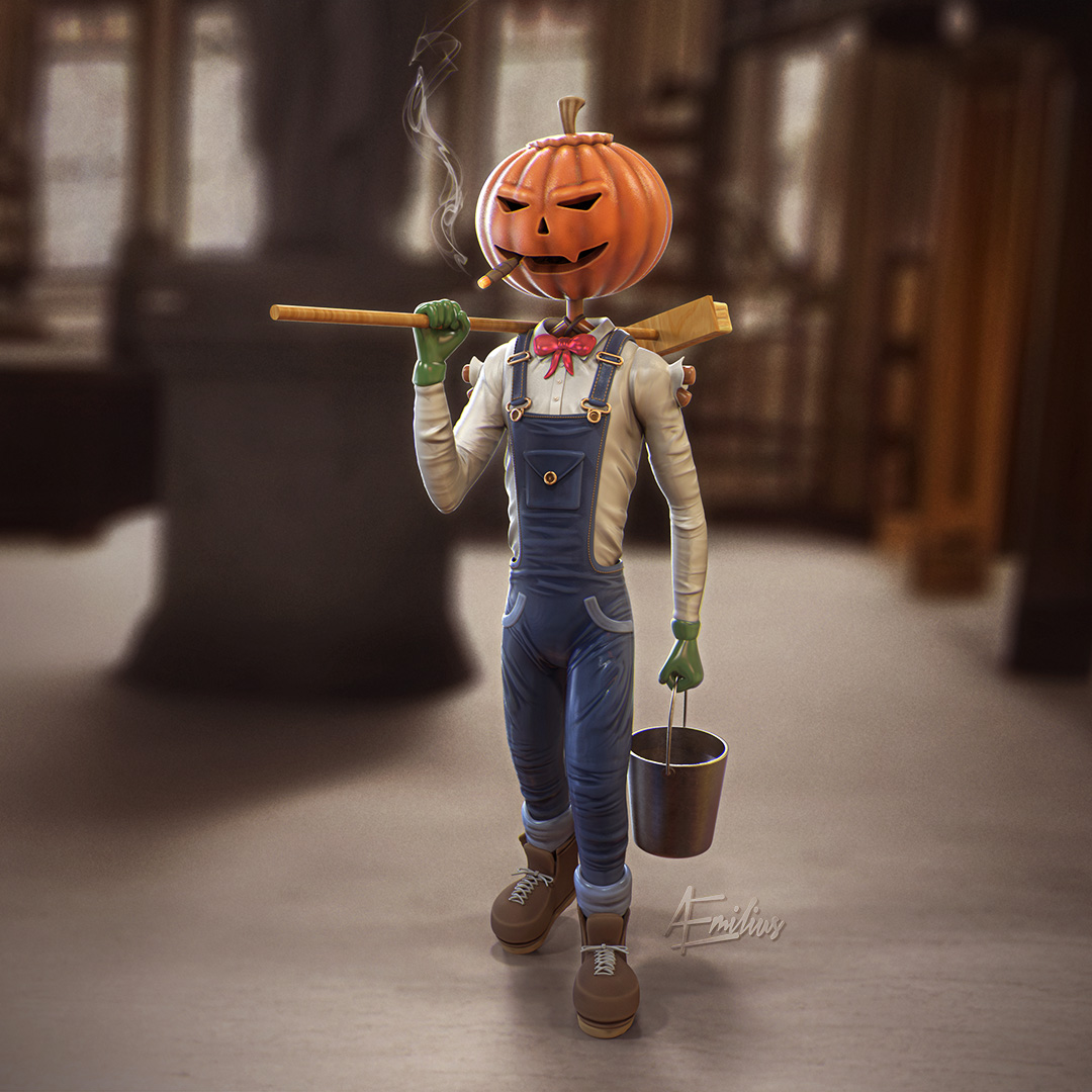 Daily Challenge 2023, Day 25. This is my 3D sculpture of Mervyn Pumpkinhead from 'The Sandman'.

#zbrush #3dsculpting #render #keyshot #fanart #3dart #dailychallenge #turntableanimation #mervyn #mervynpumpkinhead #thesandman #neilgaiman #thedreaming