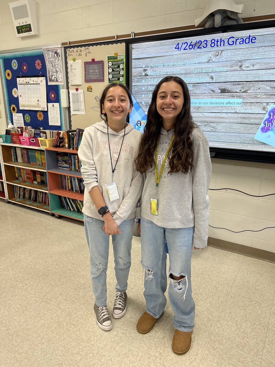 Mrs. Parisi and Ms. Struble’s ELA class today was busy discussing the concept of identical twins in Lois Lowry’s, The Giver.  SAMENESS is lovely 💕💕