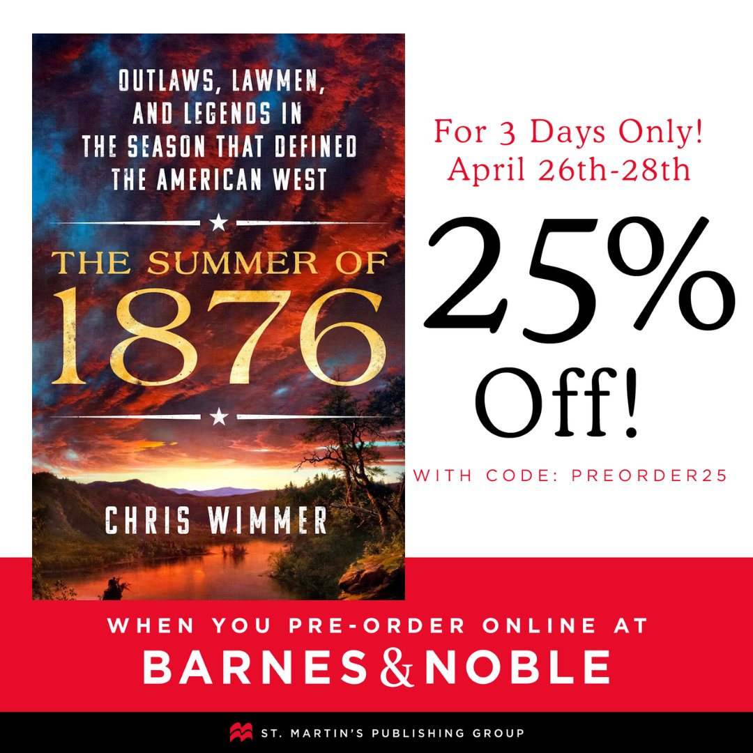Last big preorder sale! Between 4/26 - 4/28, get 25% off when you preorder THE SUMMER OF 1876 online only at <a href="/BNBuzz/">Barnes & Noble</a>! 

Order here: bit.ly/3XoEUgh

Use code: PREORDER25

**Note: preorders are only for readers in U.S. and Canada