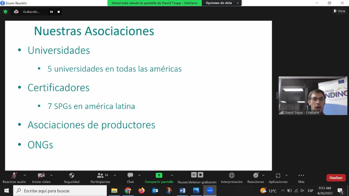 FAOEcuador's tweet photo. David Trapp, experto en la plataforma de código abierto #LiteFarm, lideró un webinar donde expuso sobre esta herramienta que sirve para administrar predios y maximizar cosechas mientras se reduce el impacto ambiental. #PaisajesAndinosEc🏔️ https://t.co/5oGlGsLFwg