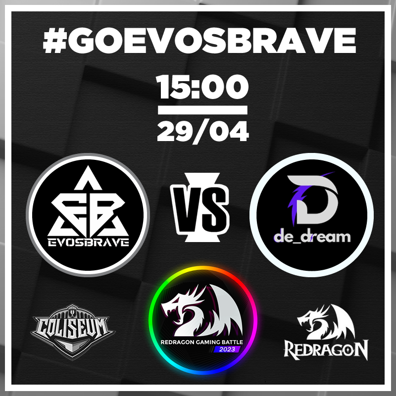 evosbrave's tweet photo. Dia 29/04 o compromisso é na RGB Finals da @ColiseumGG @ReDragonBrasil
VERSUS de_dream
Iremos realizar a transmissão em nosso canal da Twitch.
https://t.co/EMcM4UAbpo
A transmissão inicia às 14:40
#GoEVOS #COLISEUM #CSGO #CS2 #EVOSBRAVE #EVOSSTAR https://t.co/8FdfAS39Hy