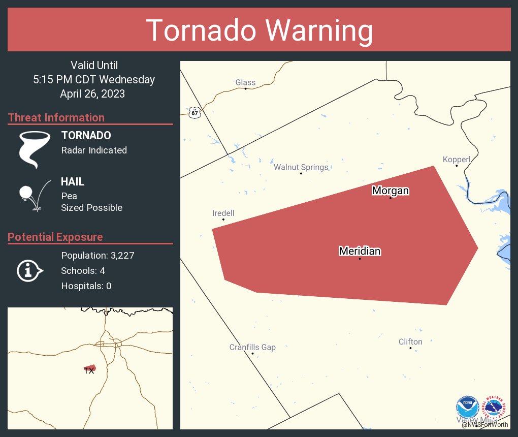 NWS Tornado on Twitter "Tornado Warning including Meridian TX and