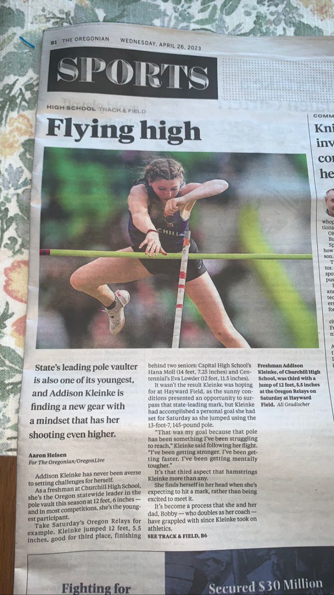 aaron_heisen's tweet image. My story on Addison Kleinke made it into the @OregonianSports print section, today!