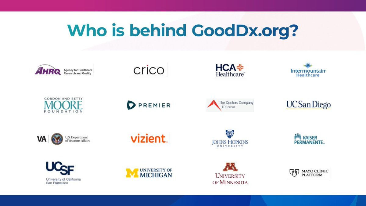 CLIIR_UCSF's tweet photo. Q: Can you guess what these organizations have in common?

A: All contributed to the launch of https://t.co/pFl5qBZntU, a free-to-use site of implementable resources that can be used to provide dx performance feedback. Led by Ben Rosner @CLIIR_UCSF, support from @moorefound https://t.co/wZrqf6Uw8p