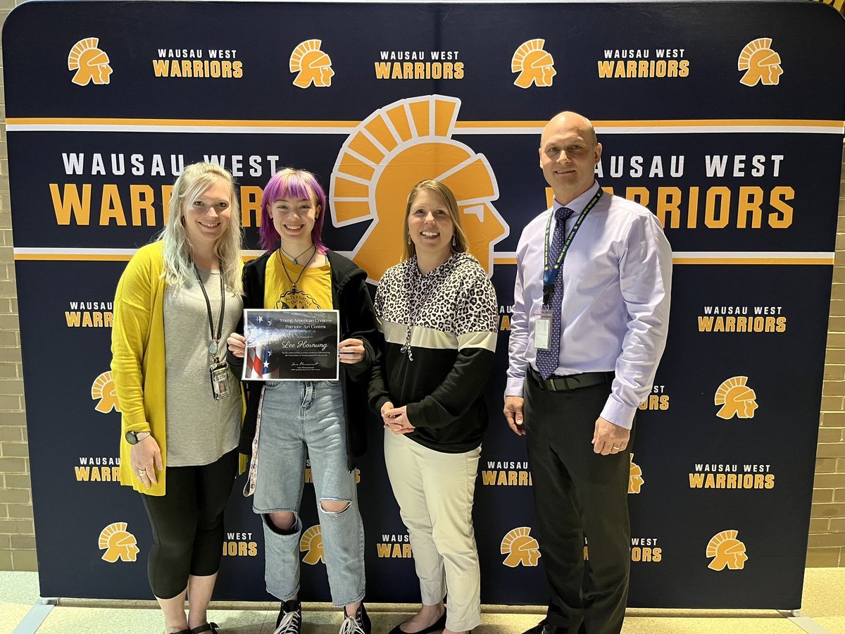 Congratulations to Lee Hornung. She won the Young American Patriotic Art Contest! Go Warriors!