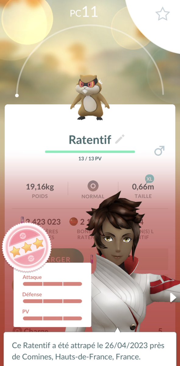 Senimoc's tweet photo. I’ve been quite lucky with Patrat recently. 
After the sparkles ✨ here is a hundo ! 💯 #PokémonGo https://t.co/Z7atrG2iwH