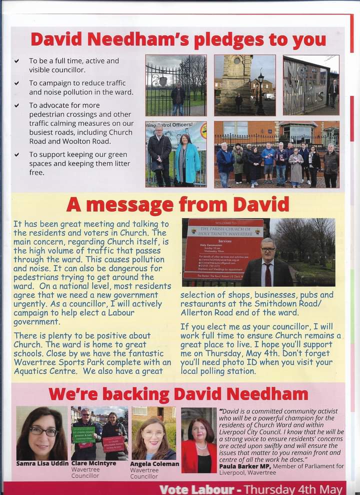 Djln19's tweet photo. Out tonight in Church delivering my latest leaflet. I was joined by @ClareMcPlus4 &amp; Pete Murray, the chair of Wavertree ward. I could not be able to run an election campaign without the help of people like Clare and Pete.  @LiverpoolLabour @WavertreeCLP https://t.co/TUzT4puIE5