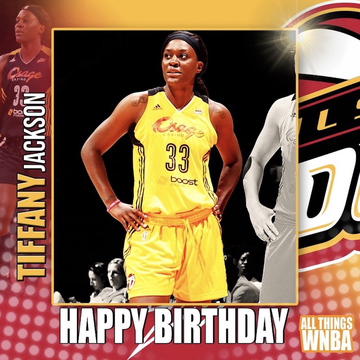 AllThingsWNBA's tweet photo. Happy Birthday in heaven to 9-year WNBA veteran Tiffany Jackson (formerly Jackson-Jones)!!! 🧡🥳🕊
#WNBA #WNBABDAY #TulsaShock https://t.co/5PElBeMGoX