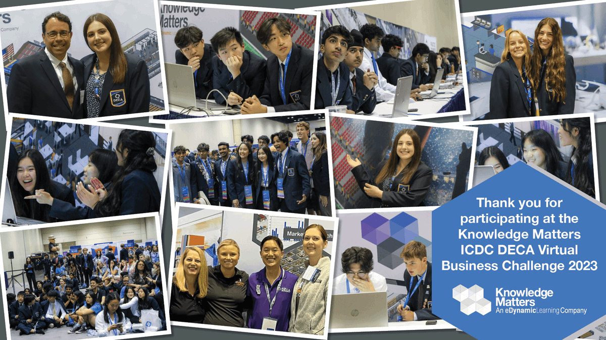 KnoMatters's tweet photo. We had a great time at #DECAICDC meeting amazing #DECA advisors &amp; students. It was great to celebrate sim competitors/qualifiers in our #VirtualBusiness challenge.  All finalists were remarkable and should be celebrated! https://t.co/zZ7LY5XShi
