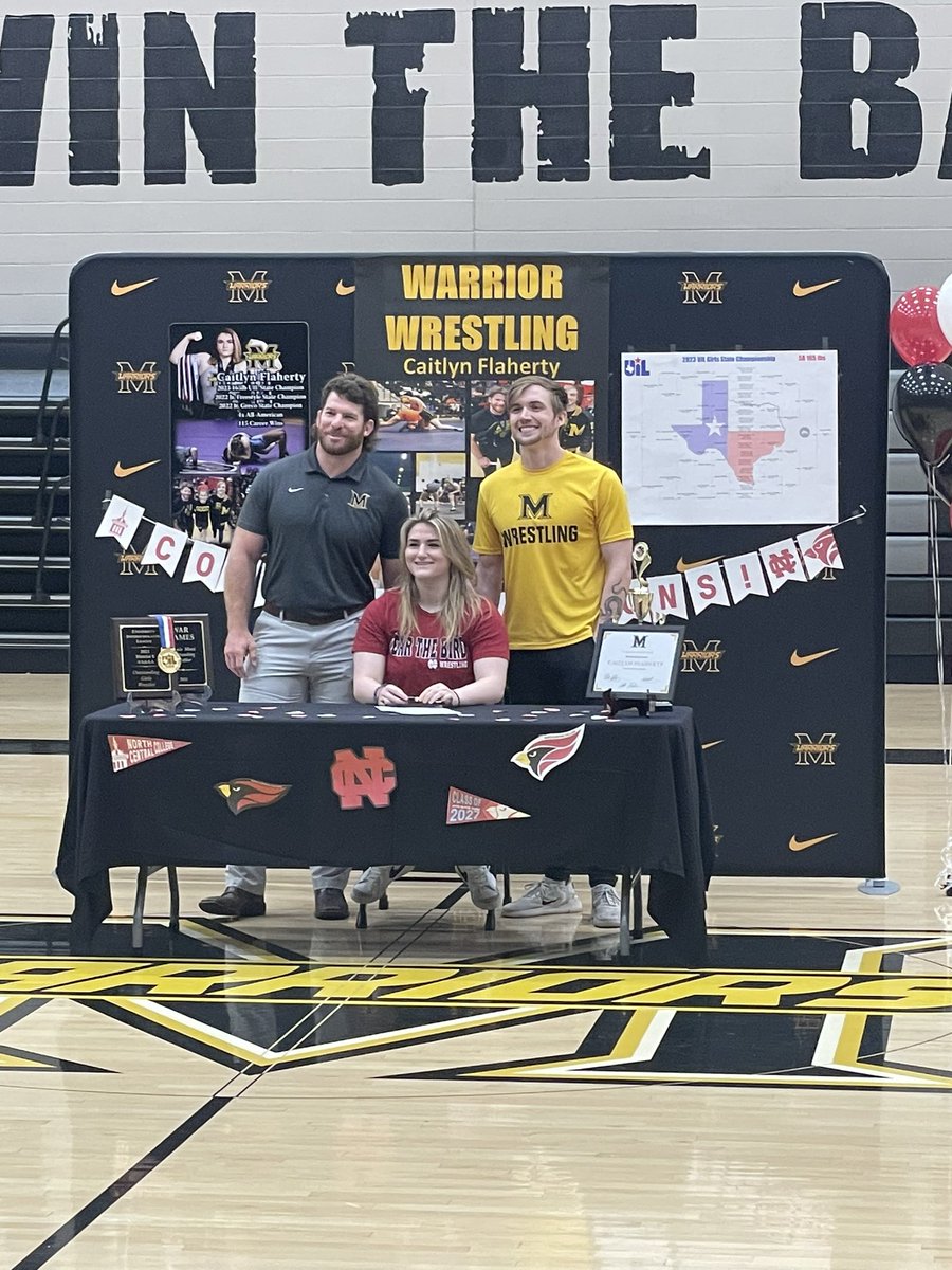 MemoWarriors's tweet photo. Our STATE CHAMP wrestler has signed to continue her wrestling career! Congratulations Cait! We are proud beyond of you! https://t.co/YIEjk4FBkF