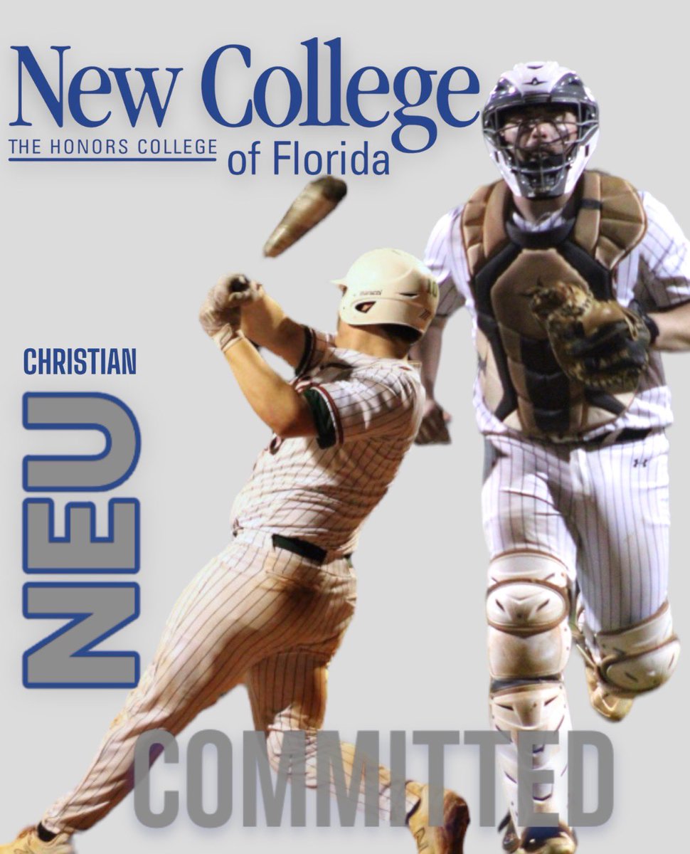 I am blessed to announce I will be continuing my academic and baseball career at The New College of Florida. I want to thank God, my family and all the coaches who were gracious enough to help me through the recruiting process.   Thank you to Coach Jimenez for this opportunity!
