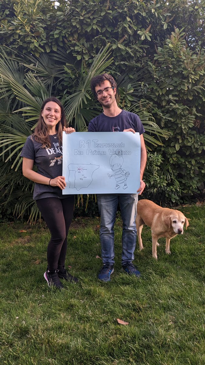 Mi novio es un artista y me ha hecho esta preciosa pancarta.  
Ha sido el mayor apoyo que he tenido durante todo el MIR y Postmir. Encima se viene a Palencia para que pueda cumplir mi sueño.
Te quiero un huevo 🩵 <a href="/Al_Maurel/">Maurel</a>