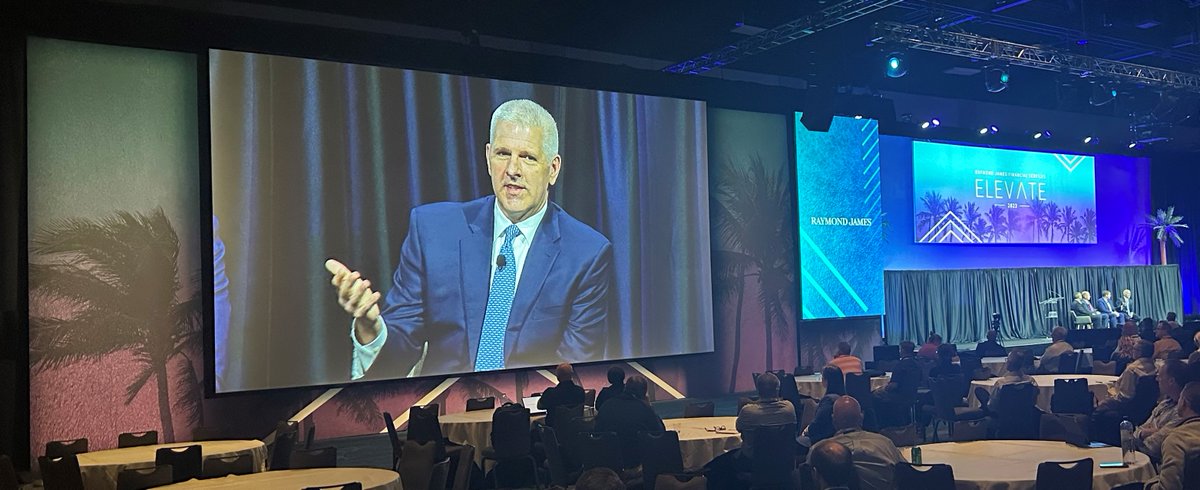 LarryAdamRJ's tweet photo. Excited to join @RaymondJames associates and advisors in Orlando for #RJElevate! Today I shared the stage with James Camp and @EdMillsDC to discuss the markets and DC. It was a great session moderated by Horace Carter. https://t.co/4DvlkVzegz