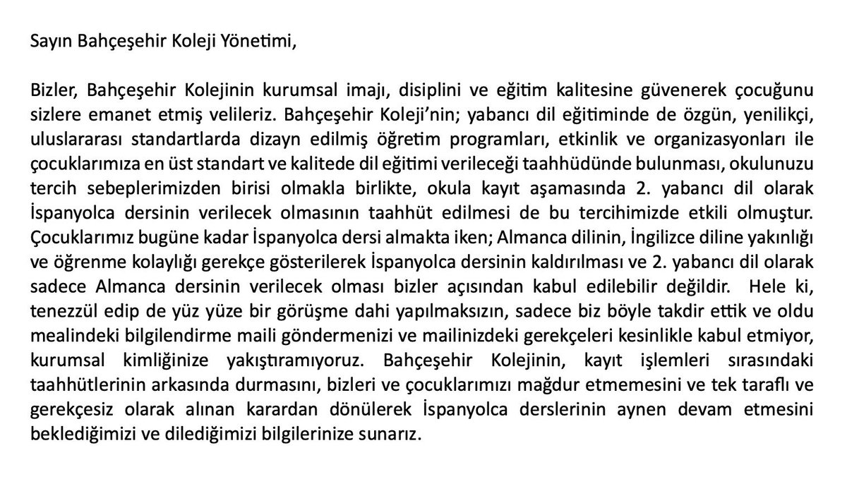 DuyguKayarG's tweet photo. Bahcesehir Koleji İspanyolca’yi KALDİRMA!!!

@tcmeb @enveryucel @bahcesehir_k12 #bahcesehirkoleji @BabalaTv @haluklevent @ugurdundarsozcu @kilicdarogluk @OguzhanUgur @fatihportakal @KucukkayaIsmail @selcukktepeli @barispehlivan @ismailsaymaz @cancoskun @AbbasGucluTR https://t.co/8ziy6Dlp8J