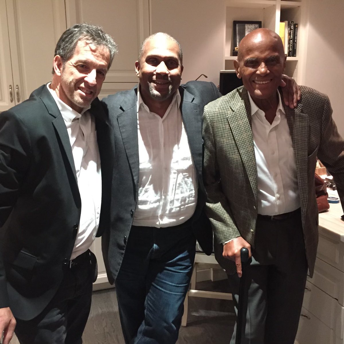 tavissmiley's tweet image. Good times and precious memories with Mr. B hanging out (in) with Kenneth Cole at his Manhattan home. 
.
#HarryBelafonte #KennethCole @kennethcolereal