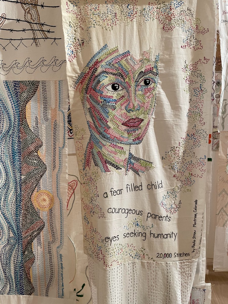 CreateKi's tweet photo. Our team went to the Mengei Museum @BalboaPark for reflection and inspiration.

Saw beautiful tapestries where each stitch represents one of the 25 million refugees worldwide. Powerful. 
@notorture #RefugeesWelcome https://t.co/wqJgFZJLDh