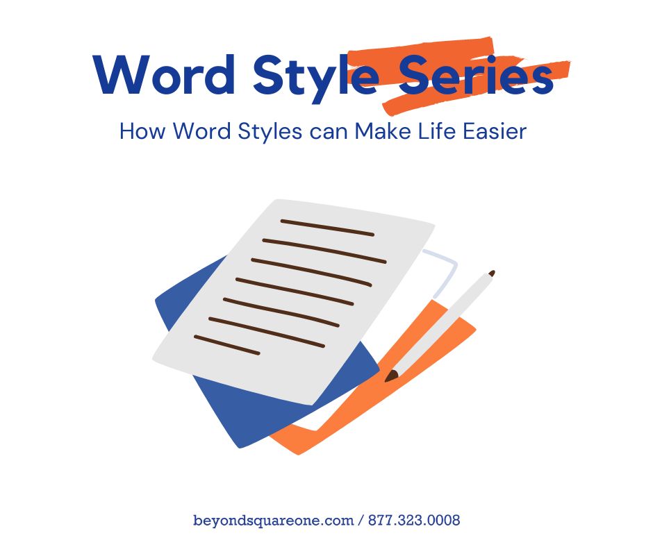 AmyCrump7's tweet photo. Using Styles in Microsoft Word help keep your firm's professional image and maintain standards in addition to saving time when creating documents. Beyond Square One Online Academy can help you master and guide you on Styles, whenever you need it. https://t.co/rHH7ckI8Dv