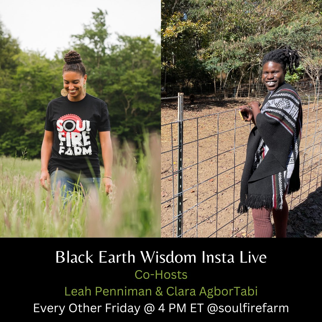 Join us on Friday, April 14 at 4 PM Eastern, with special guests Teresa Baker and James Edward Mills. Find our live on instagram @soulfirefarm