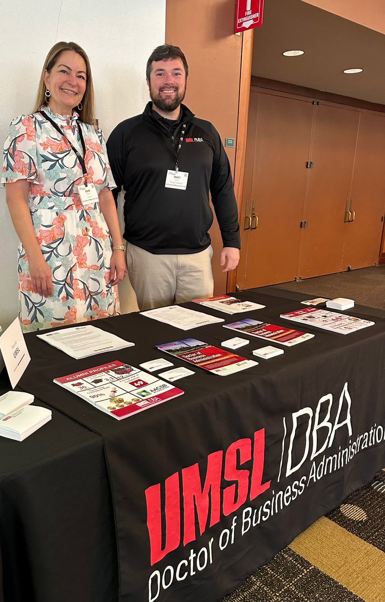 UMSLGradBiz's tweet photo. Guess where we are... Gateway to Innovation! Come visit our DBA table by the main ballroom 223. Learn more about the program that is perfect for working professionals!

#g2i2023 #UMSLDBA #UMSL #StLouis https://t.co/7fMQAypevW