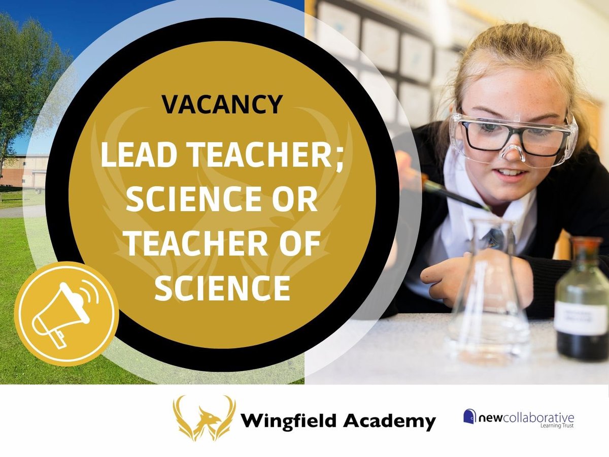 WingfieldAcad's tweet photo. We are seeking to appoint a talented, enthusiastic and passionate Teacher of Science or a Lead Teacher; Science with a proven track record at excellence in the classroom.

To find out more click below

https://t.co/gODQmsBps3 https://t.co/H02ITfWrKN