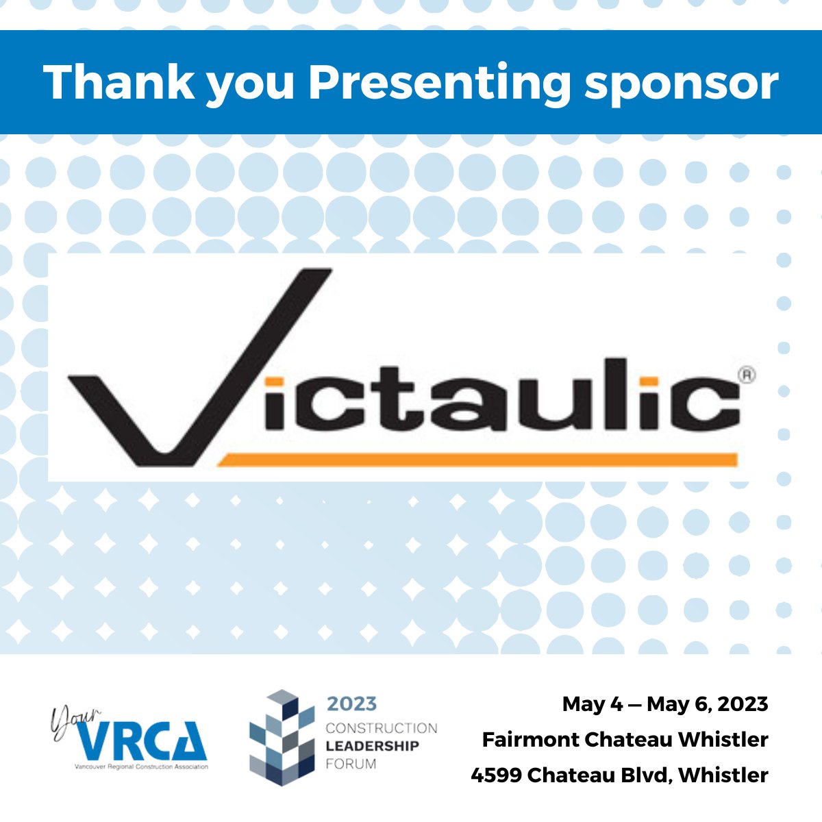 Thank you to our Presenting sponsor <a href="/Victaulic/">Victaulic</a> for supporting Your VRCA's 2023 Construction Leadership Forum!