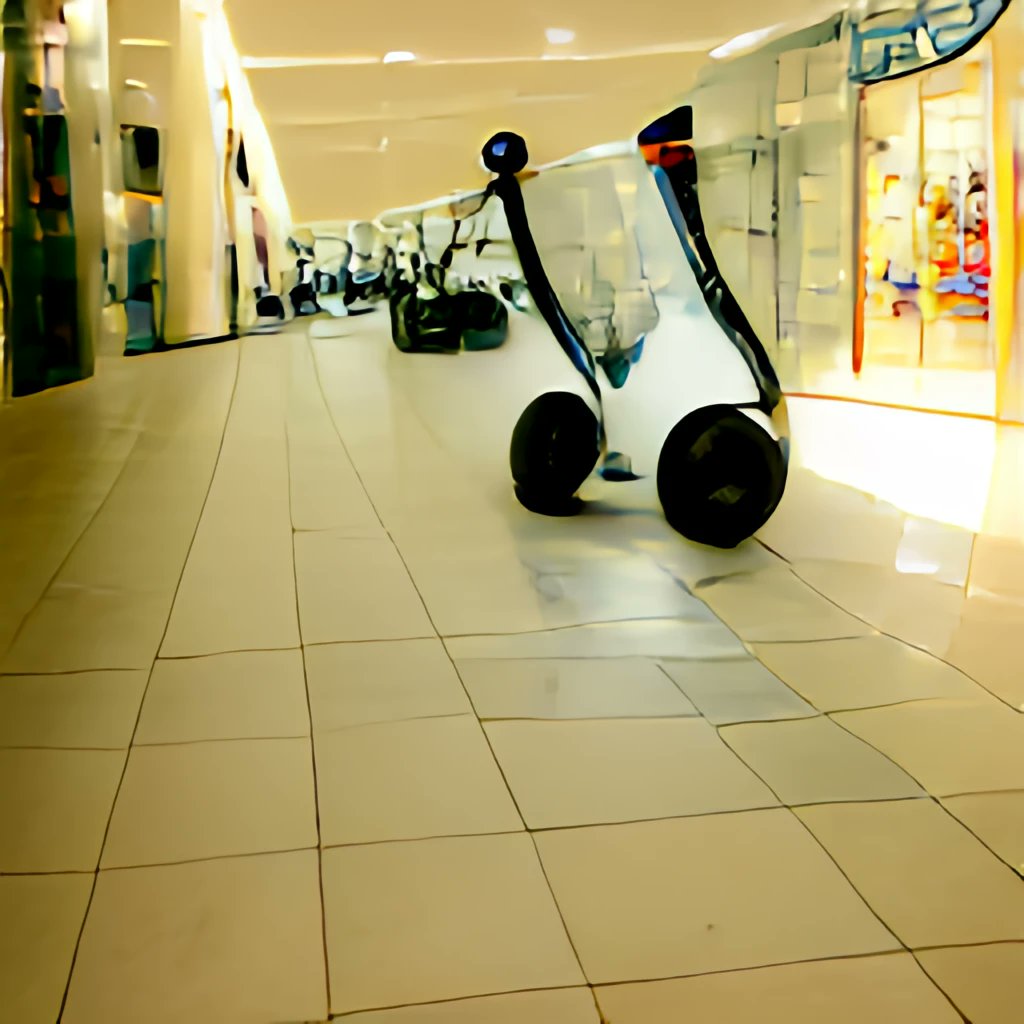 Happy Birthday, Kevin James! Segways at the shopping mall - generated by Dall-E Mini 