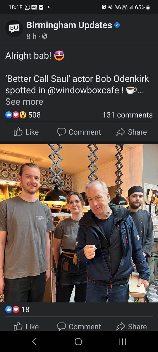 ravesura's tweet photo. @mrbobodenkirk awesome! Welcome to #Birmingham UK. #itsallgoodman https://t.co/iGgSQbkviE