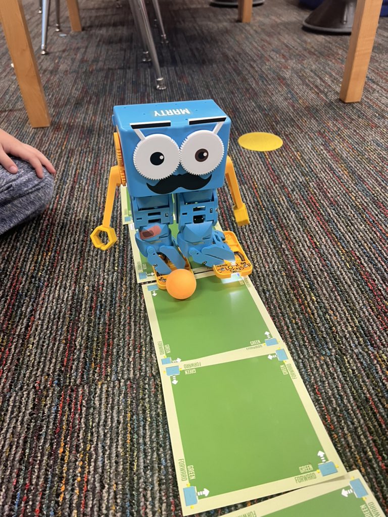 Introducing Marty the Robot at Denver STEM Day.  Inspired by the AI soccer learning robots. Big success! #CRAEA