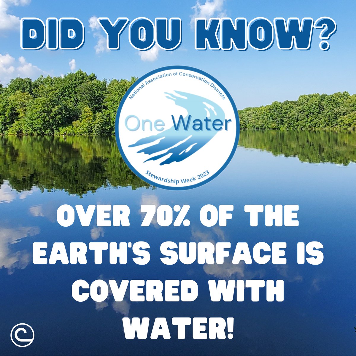 NACDconserve's tweet photo. All of that #water on the surface makes up part of the hydrosphere, the total amount of water on the planet. The hydrosphere also includes the water that is underground and in the air around us! #OneWater #NACDStewardshipWeek https://t.co/NH5DjjA5Fp