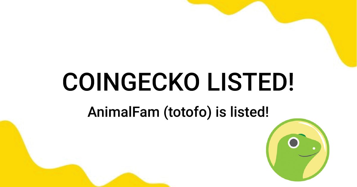 🟢 #totofo (#AnimalFam)

AnimalFam is listed on Coingecko!

Coin name: totofo
Platform:Ethereum  
Address: 0x0adcfdfe9e88d28cc4c1daac9cc021067aff9b0c