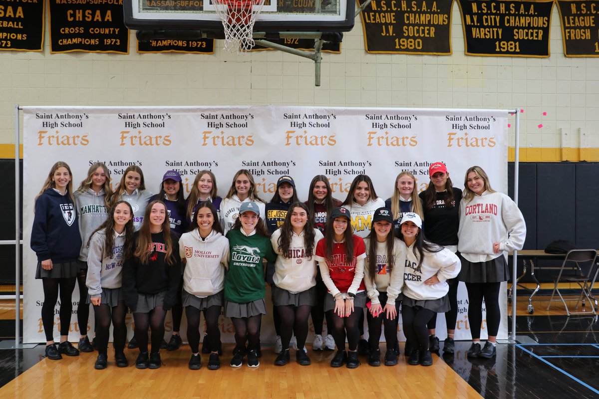 St. Anthony's celebrated almost 50 athletes that will be competing at the collegiate level in the 2023-24 School year today. For the 2022-23 school year, the Friars are proud to have over 100 athletes committed and deticatied to their education and sport. #thankyou #blessed 👏💯