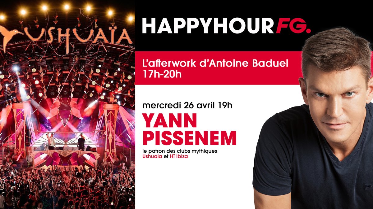 On parle de la saison estival d'Ibiza avec @YannPissenem dans l’Happy Hour FG : « Ce sera une très grosse saison à l’Ushuaïa et au Hï avec de très gros Djs : @davidguetta, @tiesto, @KygoMusic, @ericprydz, @themartinezbros, @RealBlackCoffee... Rdv le 29 avril pour l'opening »