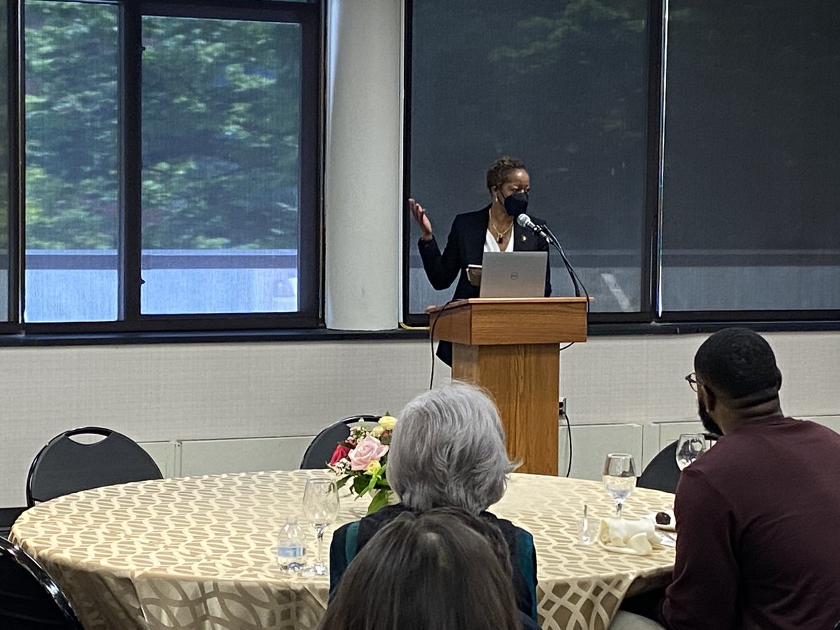 UMBC's tweet photo. As part of this week’s Inauguration, #UMBCpresident Valerie Sheares Ashby hosted a Faculty Salon to hear more about community-based work. “You all just gave me the gift of a lifetime. I love research &amp; I want us to be liberal in what we think of as research…we need all of it.” https://t.co/F0FFIsHD7Y