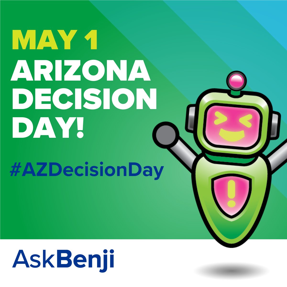 BenjiFafsa's tweet photo. #AZDecisionDay is May 1! Educators, learn how your school can celebrate your graduating seniors and the different paths they’ll take after graduation May 1-5, including college, career, trade school or the military! Learn more at https://t.co/EZ5aPYdTlG https://t.co/RWqI9NNxw8