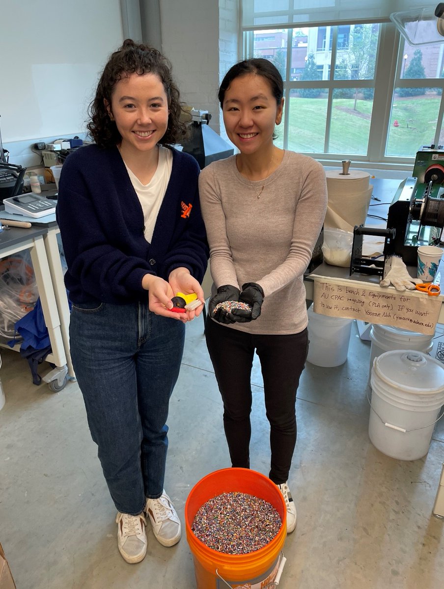 AU_Recycles's tweet photo. ®️educe, ®️euse, ®️ecycle. How does that apply to 3D printing? The Center for Polymers and Advanced Composites plans to find out w/a 3D printing filament recycling program, “ReMake,” launching in conjunction w/the Waste Reduction and Recycling Department. https://t.co/ikp8CoD2Ob https://t.co/bnaseNilpg