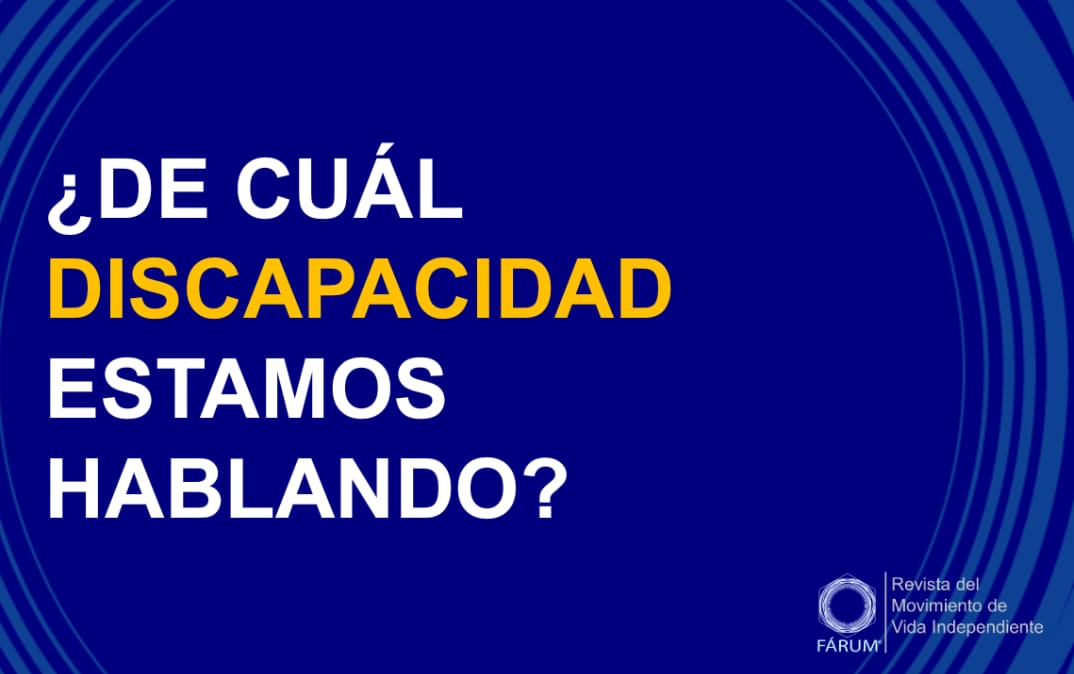 Suele pasar que "Discapacidad" no es lo mismo para el gobierno, que para las personas con discapacidad, o que para las organizaciones, o que para la academia. De ahí que lo que hace no siempre es lo más pertinente.