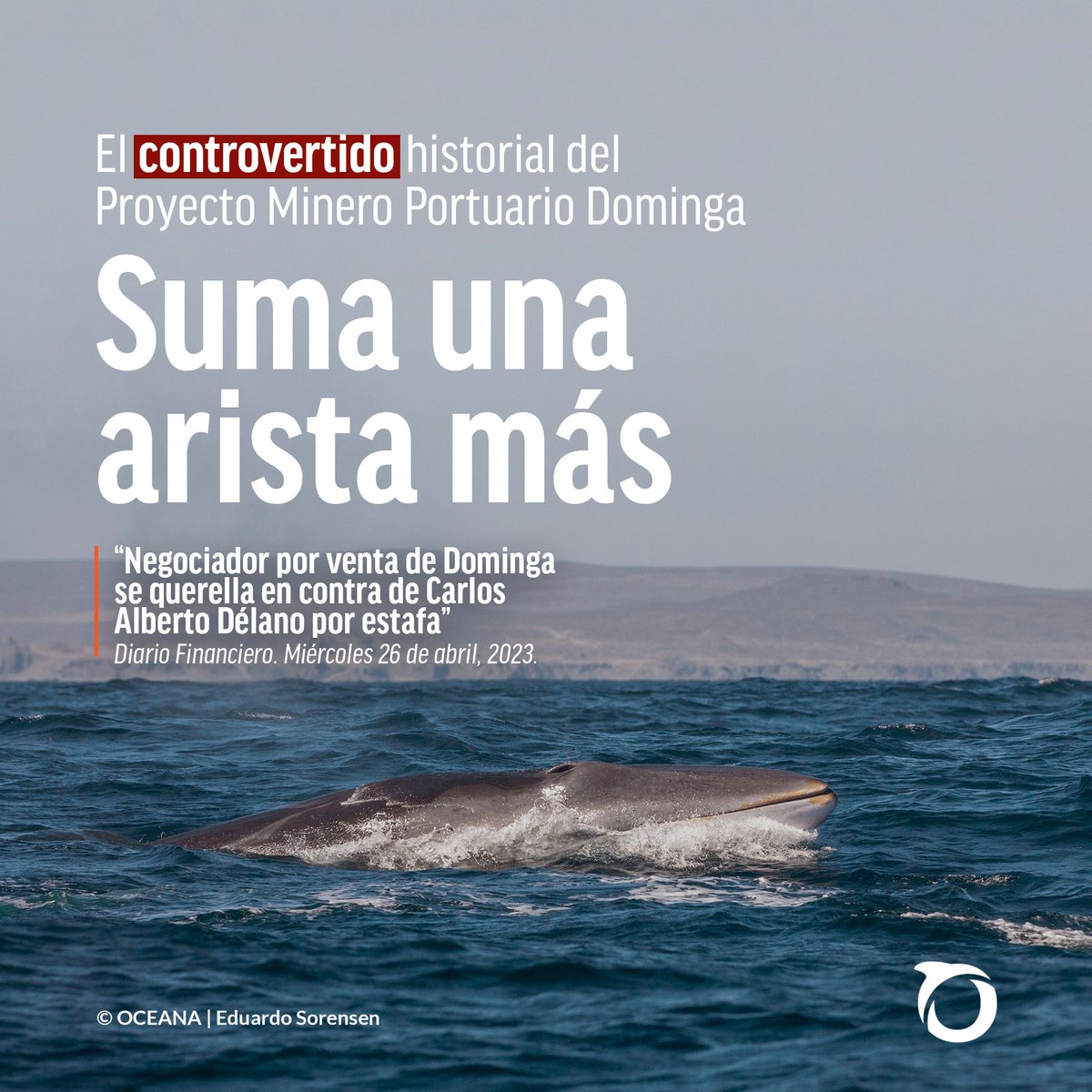 🚨 Una vez más, el proyecto Dominga se ve involucrado en una controversia: Negociador por venta de minera se querella en contra de Carlos Alberto Délano por estafa.

¡Una razón más para decir #NoADominga!

📰 <a href="/DFinanciero/">Diario Financiero</a>: dfmas.df.cl/df-mas/coffee-…

+ info: chile.oceana.org/blog/dominga-u…