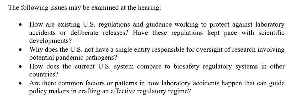 Is science outpacing policy and safety when it comes to lab accidents? Hearing tomorrow in @HouseCommerce subcommittee. Witnesses: Rocco Casagrande of @GryphonScientif, @gregkoblentz, @andrewpekosz + Robert Hawley,fmr USAMRIID safety director. Hearing memo d1dth6e84htgma.cloudfront.net/4_27_23_OI_Hea…