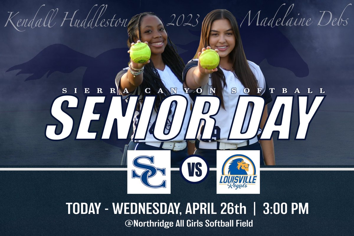 🥎 SENIOR DAY While the Trailblazers will host Louisville HS in a pivotal League battle they also celebrate their 2023 Senior Class: ’23 Kendall Huddleston | OF ’23 Madelaine Debs | 1B, P | Bethal College Commit Both have played all their HS years for the Trailblazers 💙👏