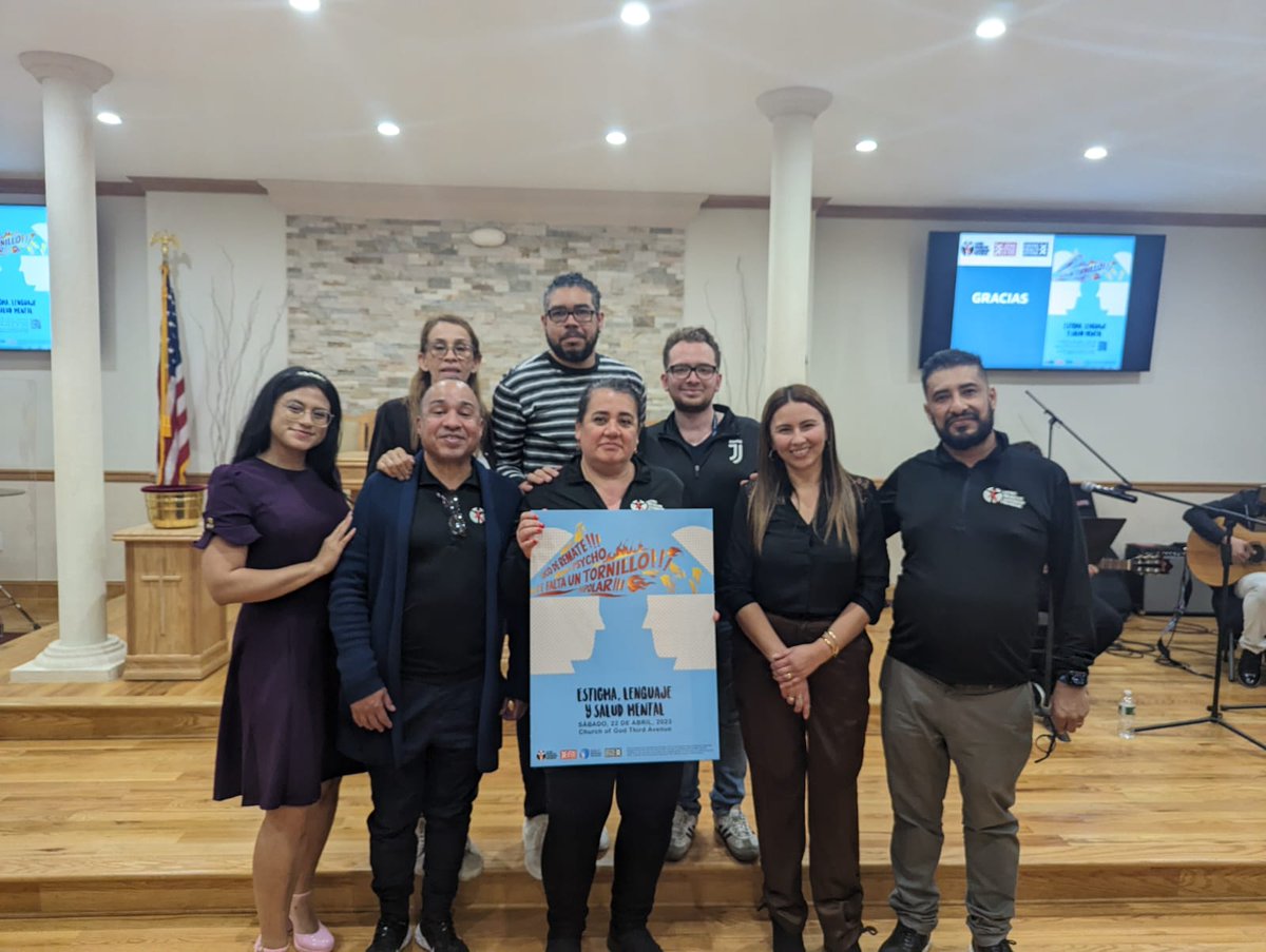 CovidResp's tweet photo. Gracias al Programa de Liderazgo Religioso por invitarnos al Instituto Anti-estigma. Un evento donde se hablo de salud mental en nuestra comunidad hispanohablante. 👏
#latinocovid #Bronx https://t.co/gn8nHNC8CX