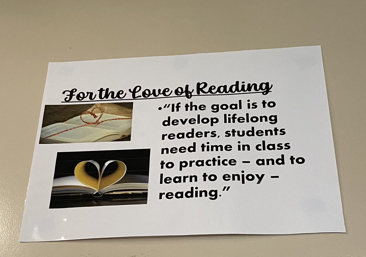 This poster is up in our AVID class at Davidsen. Mrs. Wilton is the best and always encourages students to read!