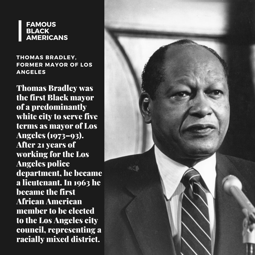 Thomas Bradley was the first Black mayor of a predominantly white city to serve five terms as mayor of Los Angeles (1973–93). After 21 years of working for the Los Angeles police department, he became a lieutenant.

#txlbc #txbcf #txlege #losangeles