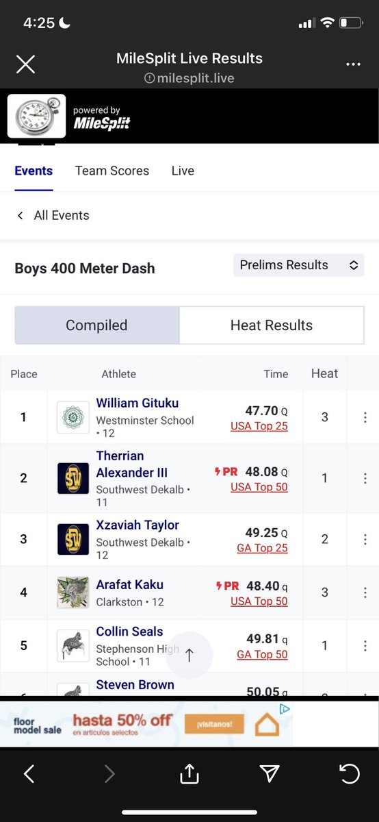 arcelo_king's tweet photo. I’m on lane 5 400 meter dash 48.40 PR #trackandfield https://t.co/VnfYPlpTR3