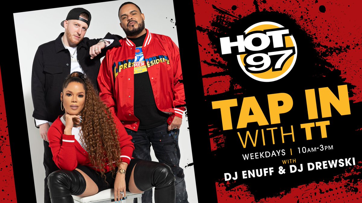 HOT97's tweet photo. 🚨 PROGRAMMING ANNOUNCEMENT🚨
Middays are going to be different at #HOT97! Starting 4/27 @TTTorrez hosts #TapInWithTT Mon-Fri from 10AM-3PM EST!
@DJEnuff will be DJing at 12PM with the #ItsEnuffMiddayMix!
@SoDrewski will be DJing the #NewAt2!!
Join us LIVE on the #HOT97 app! https://t.co/Kkf0LNHTDI